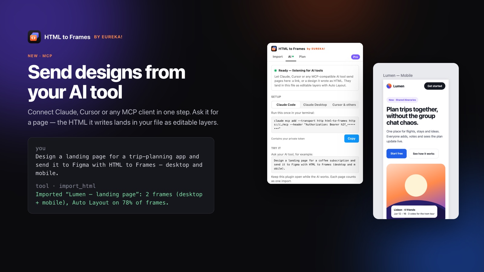 AI to Figma: send generated UI from Claude or Cursor to Figma